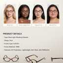 TIJN Olisa Blue Light Blocking Glasses for Women Men,Retro Oval Frame Bluelight Eyeglasses for Gaming/Computer/Screen