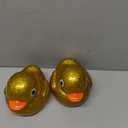 Honoson 2 Pcs 6.89 Inch Giant Glitter Rubber Ducks Big Sparkly Rubber Ducks Jumbo Bathtub Toys with Squeaky Sound for Baby Shower Pool Activity Birthday Gift(Glitter,Gold)