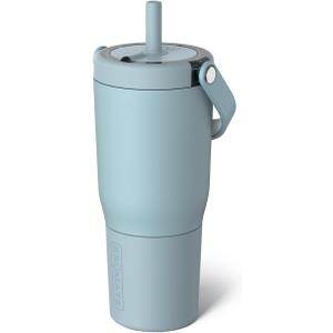 BrüMate Resa 25oz 100% Leakproof Travel Tumbler with Handle & Straw | Flexible SoftSip Straw | Silicone Sleeve for Durability | Stainless Steel | Cup Holder & Travel Friendly Water Bottle | (Mist)