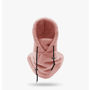 Sherpa Hood, Wind-Resistant Winter Face Mask, Fleece Ski Mask for Men and Women, Warm Face Cover Hat Cap Scarf