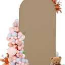 7.2FT Wedding Arch Covers Arch Backdrop Cover Arch Stand Covers Set Arch Cover Spandex Fabric Stretchy Backdrop for Wedding Birthday Party Decoration Baby Shower (Khaki)