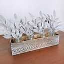 20 Pieces Artificial Silver Glitter Leaf Spray Leaf Picks 13" Tall for Christmas Winter Wedding Wreath Tree Swag Floral Arrangment Vase Bouquets Table Centerpieces Decoration