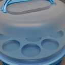 12 Inch Large Cake Carrier with Lid and Handle for 12" Round 7" High Cake Adjustable Plastic Pies Carrier Portable Cupcakes Transport Container for Cookies Pizza and More (Blue)