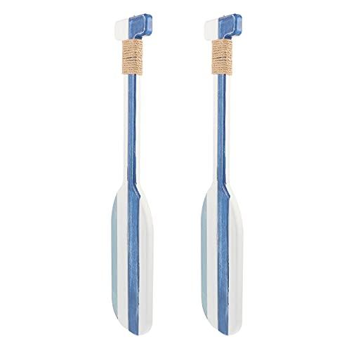 Pack of 4 LIFKOME Nautical Wooden Double Oar Decors with Rope Nautical Oar Paddles Wall Decor Indoor Décor Beach House Paddle Decor Door Hanging Ornament Beach Theme Home Decoration, 20 inches