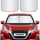 Foldable 2 Piece Car Windshield Sun Shade Cover, Auto Sun Shield Heat Protector for Front Window, Car Sunscreen UV Reflector Protect Dashboard Seat from Fade and Crack, Medium 28x31 inches