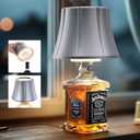 WILIT Wireless Bottle Lamp for Liquor Bottles, Dimmable Cordless Table Lamp Shades, Battery Operated Night Light for Bedroom, Home Bar Decor, Living Room, Dinning, Party, Women Gifts, Men Gifts (1pc-Matt Silver)