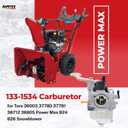 NIMTEK 133-1534 Carburetor for Toro Power Max 824OE 826OE 826OXE 36003 37780 37781 38712 38805 Snowblower Thrower Engine