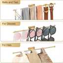 Wall Hanging Jewelry Organizer: 12.6'' Necklace Holder for Earring, Bracelet, Rings, Hairband, Glasses, Gold 2-Pack, Screws Included