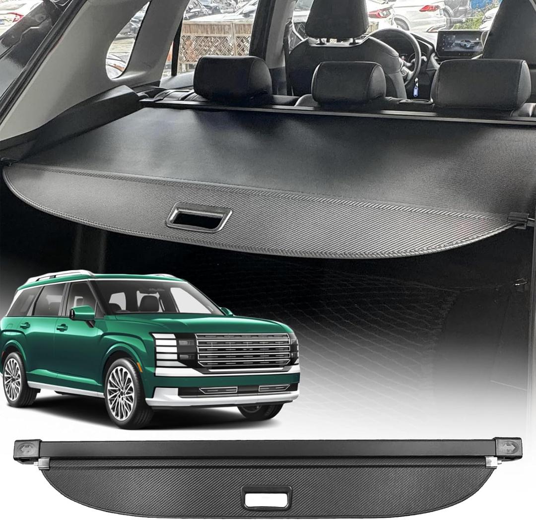 Cargo Cover for All-New 2026 Hyundai Palisade Accessories(Carbon Fiber Look),Rear Trunk Cover for Hyundai Palisade 2026 Accessories Privacy Screen Retractable Security Shade
