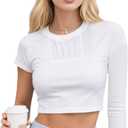 C-ZOFEK Womens White Short Cosplay Top Asymmetrical Sleeves Shirt for Halloween Costume (Medium, Beige)