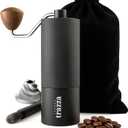 Manual Coffee Grinder, Conical Burr Coffee Grinder with Stainless Steel Burrs & Walnut Handle for Espresso, French Press, Travel, Camping & Home Use