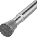 Tension Curtain Rod Silver Tension Rods 28 to 48 Inch Curtain Rods No Drilling White Spring Adjustable Rod Expandable Pressure Tension Rods for Windows Closet