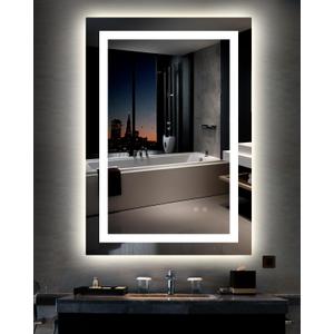 Ensenior LED Bathroom Mirror 30"x 36" with Front and Backlight, Stepless Dimmable Wall Mirrors with Anti-Fog, Shatter-Proof, Memory, 3 Colors, Modern LED Vanity Mirror-FCC