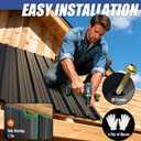 Brakki Metal Roofing Panels 10pcs 52.4 ft², Black Corrugated Galvanized Steel Roof Panels with Screw, Heavy Duty Metal Siding Suitable for Garages Chicken Coop Sheds Stables Patio