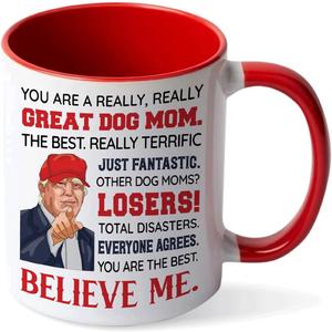 Dog Mom Christmas Gift, Dog Mom Gifts for Women, Pet Gift Idea for Christmas, Mothers Day, Birthday, Funny Pet Present for Women, Ceramic Mug 11Oz