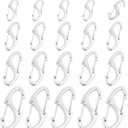 Zipper Clips Anti Theft, 20 Pcs Zipper Pull Locks for Backpacks, Double-Sided Spring S Carabiner Clasps Theft Deterrent for Luggage Suitcase Handbags Keys Purse (Silver)