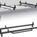 Universal 2 Bars Roof Ladder Rack 700 LBS Capacity Utility Adjustable Cross Bar with Stopper for Van Without Rain Gutter Fit for Kayak Canoe Ladder Lumber Pipes Cargo Carrier Accessories
