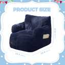 MAXYOYO Kids Bean Bag Chair, Stuffed Toddler Bean Bag Sofa with Filler Cozy for Boys and Girls, Lazy Sofa with Pocket Floor Chair for Gaming, Reading, Navy