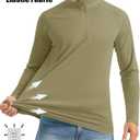 MAGCOMSEN Men's Long Sleeve Sun Shirts UPF 50+ Tees 1/4 Zip Up Fishing Running Rash Guard T-Shirts Outdoor Shirt (Large, Dull Cyan)
