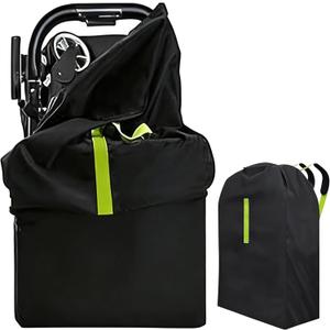 Mootikar Stroller Bag for Airplane, Airplane Travel Essentials, Stroller Cover for Air Travel, Gate Check Bag, Padded Car Seat Travel Bag Backpack for Airplane46" H x 21" W x 13" D,Black