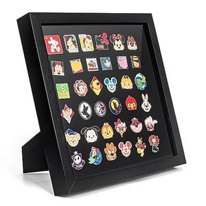 Enamel Pin Display Frame, 11x11 Shadow Box for Wall and Tabletop Display, Pin Collection Display, Pin Holder, Black