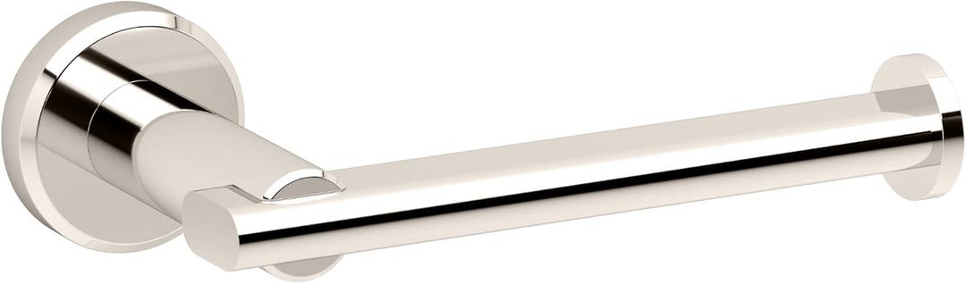 Gatco 5473 Locke Single Post Toilet Paper Holder, Polished Nickel, 6.75
