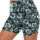 Yonique Womens Swim Shorts High Waisted Swim Bottoms Tummy Control Bathing Suit Bottom Boy Shorts (Blue, L)