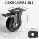 3 Inch Casters Set of 4 Heavy Duty, Caster Wheels with Safety Dual Locking, Swivel Plate Casters with Double Ball Bearings, Industrial Castor Wheels for Furniture, Workbench(Free Hardware Kits)