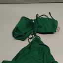 Meetall Women's High Cut String Triangle Bikini Set Swimsuits Sexy Bathing Suits 2 Piece (Large, Dark Green)