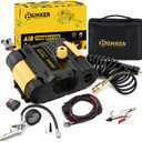 BUNKER INDUST 12V Twin Motor Air Compressor Offroad On-Board Air Pump Tire Inflator with Pressure Gauge Max 150 PSI for 4x4 Vehicle Tires