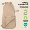 2-Pack Organic Baby Sleep Sacks, 100% Cotton - Soft & Breathable 0.5TOG Baby Wearable Blanket, Toddler Sleeping Sack 0-6 Months, Easy to Wear Transitional Swaddles for Newborns (Ecru,Brown, S)