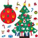 2 x Abakuku 3FT DIY Felt Christmas Tree Set with Games for Kids Toddlers Wall Hanging Decorations Felt Craft Kits,Wall Hanging Xmas Christmas Decorations