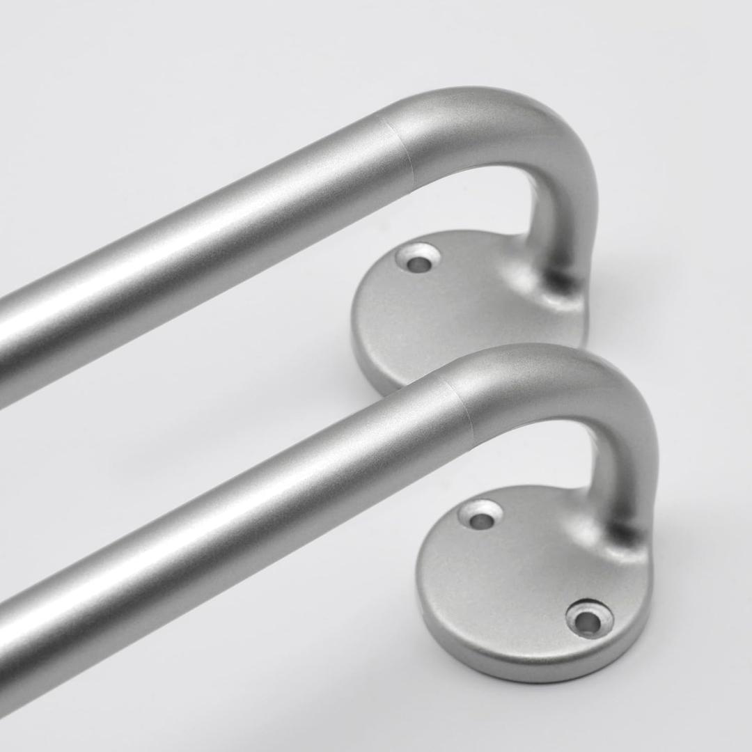 Blackout Curtain Rod 88-120, 3/4 Inch Curtain Rods for Windows Adjustable, Wrap Around Heavy Duty Telescoping Curtain Rods for Bedroom, Living Room, Silver, 2 Packs