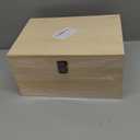 VIKOS Products 10.71x8x5.66-Inch Unfinished Wooden Box with Hinged Lid & Front Clasp for DIY Art Project Crafts Woodcraft Keepsake - Easy to Stain Paint Wood Burning