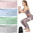 2 in 1 Resistance Band with Dual Resistance Level, Booty Band Elastic Exercise Loop Bands, Non-Slip Textured Surface, Workout Guide Engraved Bands for Physical Therapy Yoga Pilates HIPS Glutes