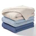 lulumoon Muslin Swaddle Blanket Baby - Cotton Swaddling Blanket Soft Baby Receiving Blankets Neutral 3 Pack (Navy)