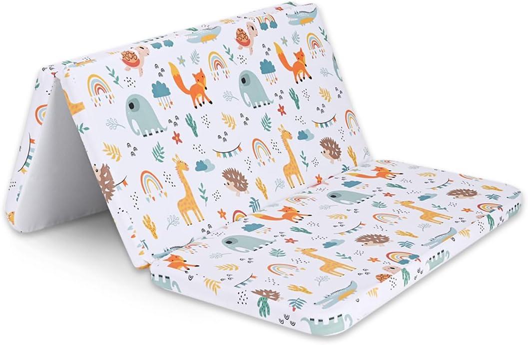Foldable Pack & Play Baby Mattress - 38"x26"x1.5" - Waterproof Travel Mattress for Pack and Play - Tri-Fold Mattress - Baby Bedroom Accessories - Unique Baby Gifts - Baby Stuff