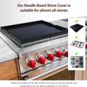 WOLKI Noodle Board Stove Covers for Gas Burners, 30"L x 22"W x 2.4"Th Heavyweight Stove Top Covers for Electric Stove, Buil-in Handles, RV Stove Cover, Wooden Serving Tray, Black
