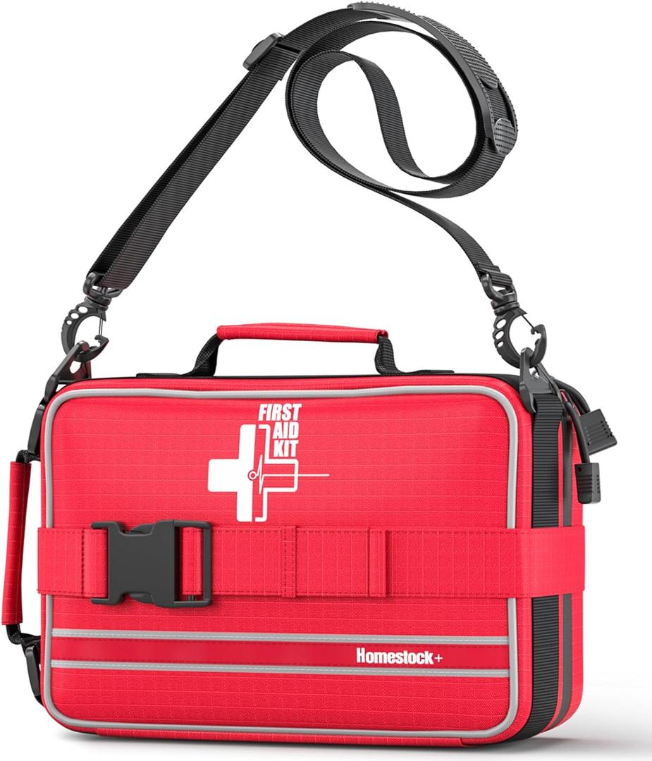 Advanced First Aid Kit, Comprehensive Trauma First Aid Kits with Labelled Compartments for Cars, Home, Office, Backpacking, Camping, Traveling, and Cycling -Upgrade 324 Piece (Max)