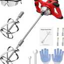 Electric Cement Mixer, 2100W Handheld Concrete Mixer with 6 SpeedPortable Mortar Mixers for Mixing Mud, Mortar, Plaster,Cement, Paint, Fodder2 Pieces Mixing Heads