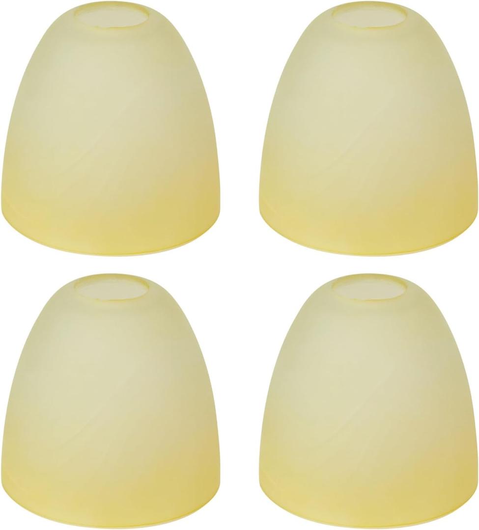 4 Pack Retro Alabaster Glass Lamp Shade Replacement with 1.7" Fitter Opening for Ceiling Fan Light Kit Wall Sconce Pendant Light Fixture