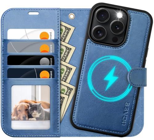 OCASE for iPhone 16 Pro Max Case Detachable Wallet Case with Card Holder, 2 in 1 Pu Leather Flip Folio with RFID Blocking Stand Wrist Strap Shockproof Phone Cover 6.9 Inch 2024, Light Blue
