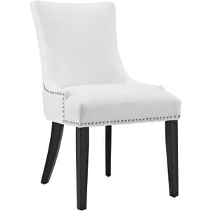 Modway MO- Marquis Modern Faux Leather Upholstered with Nailhead Trim, Dining Chair, White Modway MO- Marquis Modern Faux Leather Upholstered with Nailhead Trim, Dining Chair, White