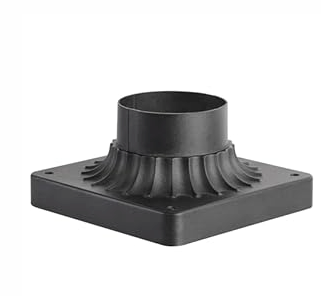 Zanritelit Cast Aluminum Pier Mount Base, 3" Diameter Pier Mount Adapter for Outdoor Post Light, Black Pier Mounting Base for Deck Porch Patio