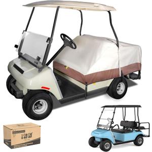 10L0L Waterproof Golf Cart Seat Cover, Universal for Yamaha EZGO Club Car 2+2 Seats Rain Covers | 600D Oxford Golf Cart Seat Protective Covers | Rain & Dust Protection | Easy On/Off for Daily Use