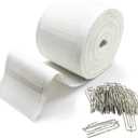 Marcoborthers 2.8 inch Length 10 Yards White Curtain Heading Deep Pinch Pleat Tape,with 20 Pcs Stainless Steel 4 Prong Curtain Pleat Hook Clip