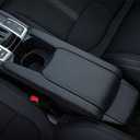 Rifoda for Honda Civic 10th Gen 20162020 Centre armrest Leather Cover Leather Decoration Wear Resistant and Scratch Resistant(Black Leather with Black line)