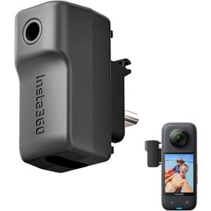 CYNOVA External Microphone Adapter for Insta 360 X3 Camera, Type-C and 3.5mm Audio Ports Support Charger and Record for Insta 360 X3 Accessories
