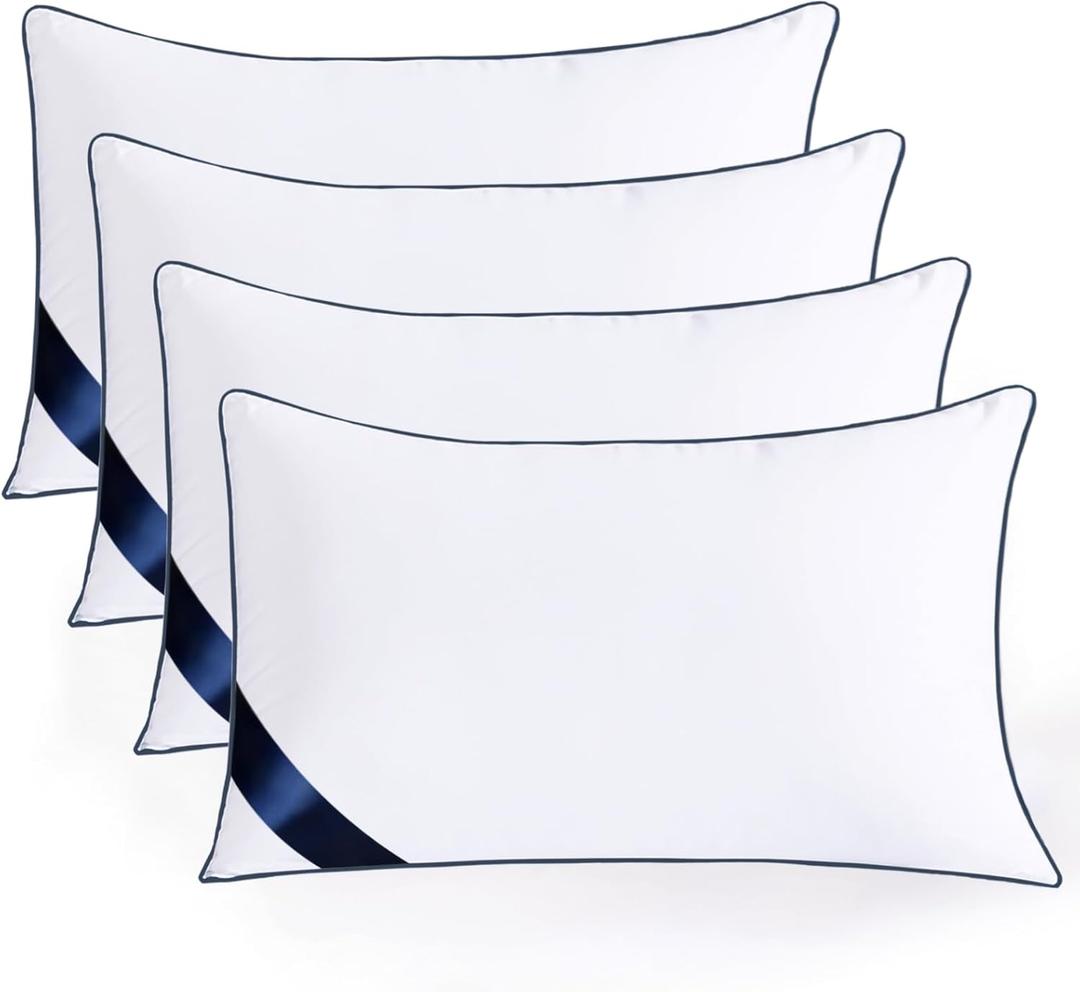Pillows King Size Set of 4,Soft Microfiber King Pillows with Hollow Fiber,Hotel Quailty Bed Pillows for Sleeping 4 Pack for Back,Stoamch Sleeper Pillows King Size Set of 4,Soft Microfiber King Pillows with Hollow Fiber,Hotel Quailty Bed Pillows for Sleeping 4 Pack for Back,Stoamch Sleeper