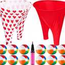 Granny Pants Yard Game with Oversized Pants Bouncy Balls and Pump, Easter Giant Outdoor Tossing Game for Family Reunion Backyard Carnival Party Gathering (Heart, Vivid Color)